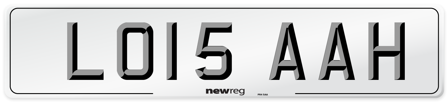 LO15 AAH Number Plate from New Reg
